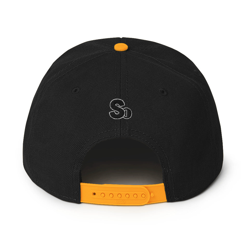 BLACK / YELLOW SCRAMBLER SNAPBACK HAT